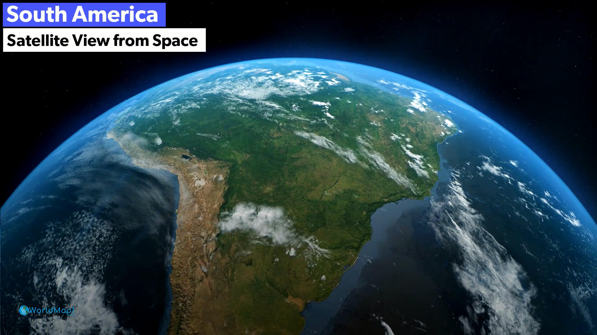 Andes Mountains and Brazil Satellite Image